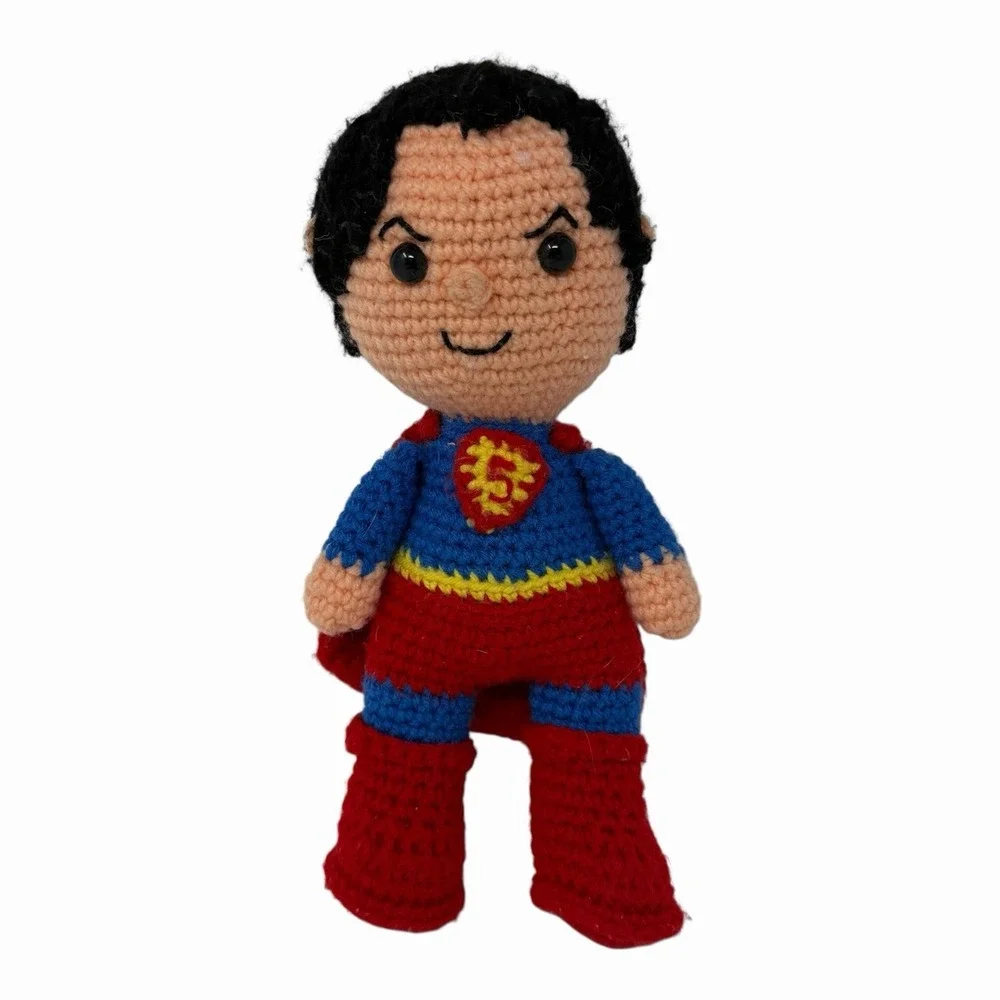 Handmade Crochet Superman Amigurumi Plush Superhero Doll DC Comics‎ Figure